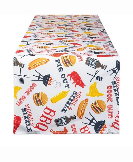 Дорожка для стола Design Imports с принтом BBQ Fun, 36×183 см, красная