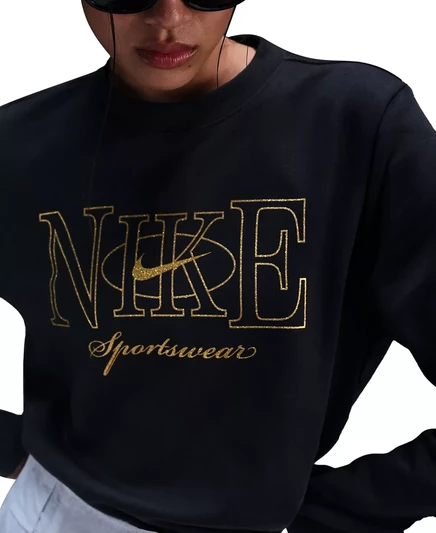  Женская спортивная одежда Club Fleece Shine, толстовка с круглым вырезом и блестками black
