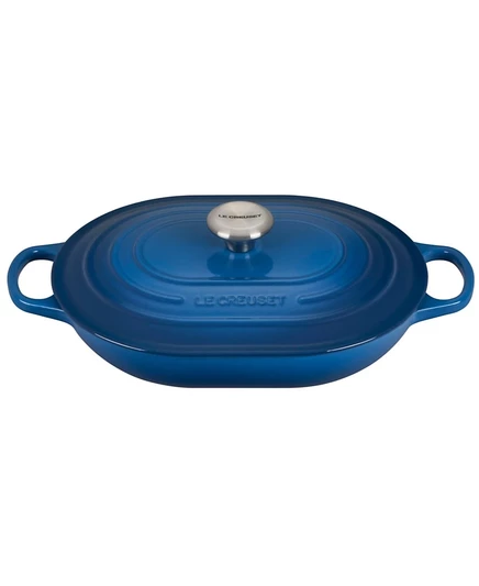 Овальная кастрюля Le Creuset эмалированная чугунная 3,6 л, синяя