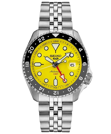 Мужские часы Seiko 5 Sports автомат, 43 мм, желтый циферблат