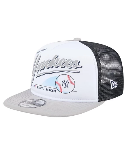 Мужская кепка New Era 9FIFTY Retro Script, бело-серая