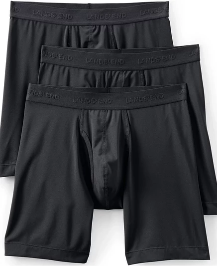 Мужские боксеры Lands End Flex Performance, 3 шт., черные