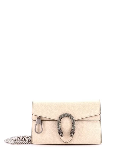 Женская сумка Pre-Owned Gucci Mini Dionysus кожаная, бежевая