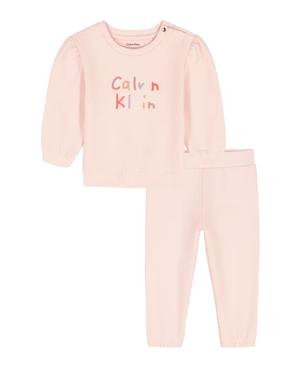 Комплект для девочек Calvin Klein: джемпер и джоггеры, розовый