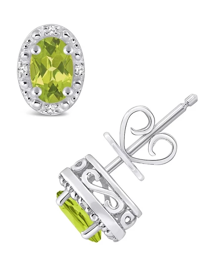Женские серебряные пусеты Macy's с алмазами, перидот