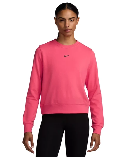  Женская французская махровая толстовка Dri-FIT с круглым вырезом горловины aster pink/white