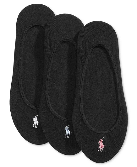Женские подследники Polo Ralph Lauren, 3 пары, черные