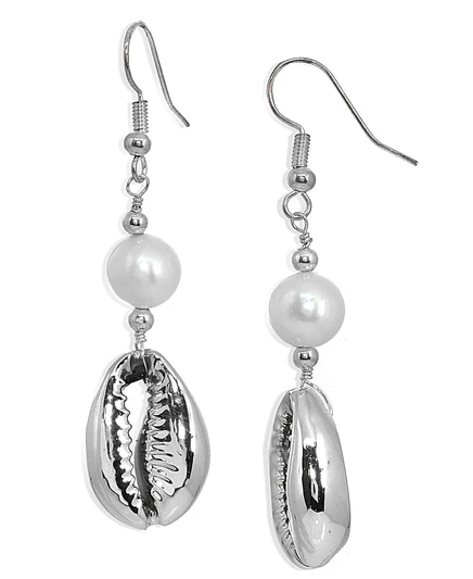 Серьги-подвески Macy's Puka с жемчугом, серебристые
