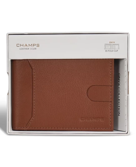 Мужской кожаный бумажник-клипса CHAMPS Onyx Collection из коллекции Onyx brown