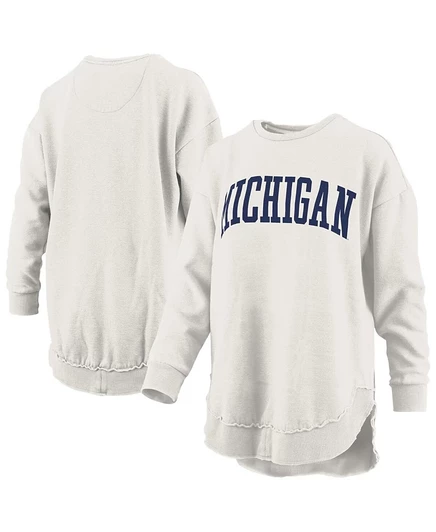 Женская толстовка-пончо Pressbox Michigan Wolverines, кремовая