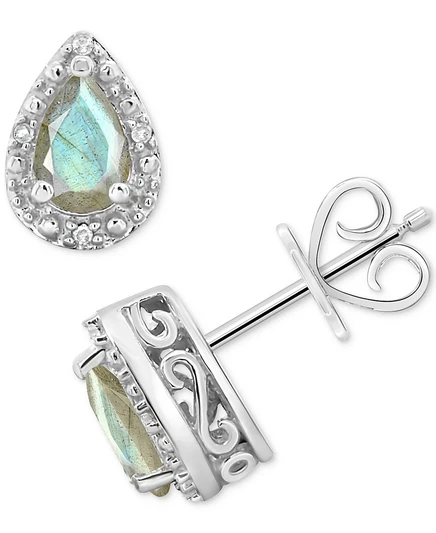 Женские серьги Macy's, оникс и бриллиант, лабрадорит