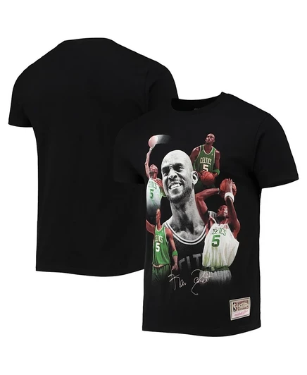 Мужская футболка Mitchell & Ness с Кевином Гарнеттом, черная футболка с коллажем 