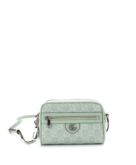 Женская сумка Pre-Owned Gucci Mini Ophidia, GG канвас, зеленая