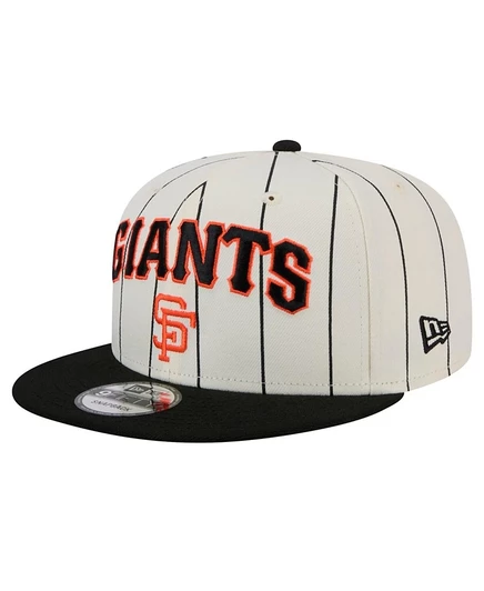 Мужская кепка-бейсболка New Era из белого трикотажа San Francisco Giants в тонкую полоску длиной 9 футов 5 дюймов
