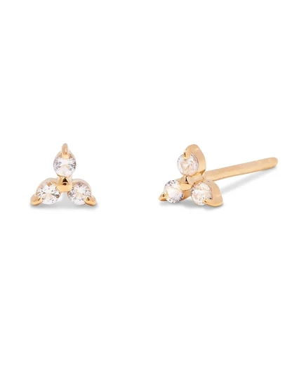 Серьги Brook & York Leighton 14K позолота с белым топазом, золотистые