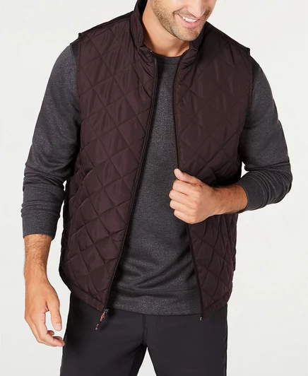  Мужской стеганый жилет Heritage с бриллиантами, созданный для Macy's burgundy