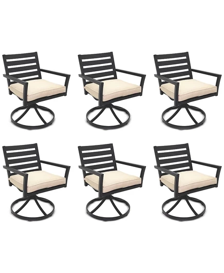 Набор вращающихся кресел Astaire Outdoor из 6 предметов, созданный для Macy's straw natural