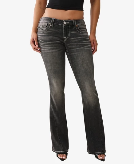 Женские джинсы Joey Flare с низкой посадкой и клапаном True Religion, черные
