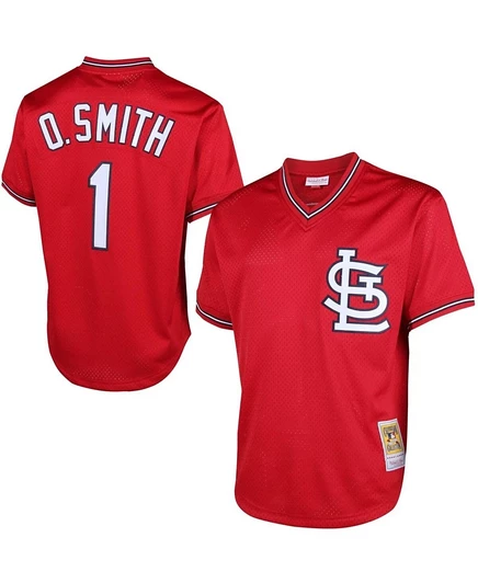 Мужское джерси Mitchell & Ness Ozzie Smith Cardinals Cooperstown, красное