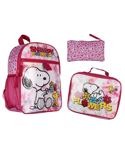Детский набор Peanuts мини-рюкзак 12″ с ланчбоксом и пеналом, розовый