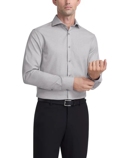 Мужская рубашка премиум-класса из негладкого материала Slim Fit gray