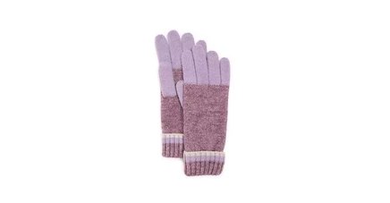 Женские перчатки Muk Luks в рубчик с цветными блоками soft lilac