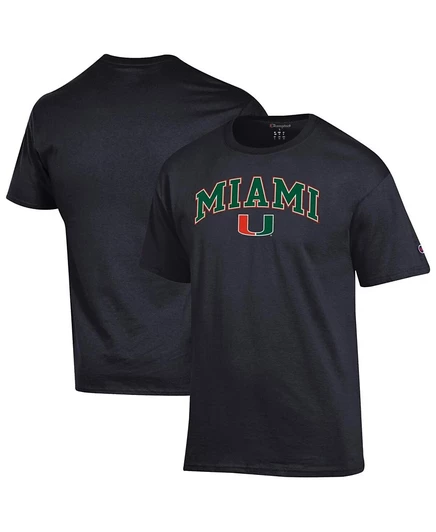 Мужская черная футболка с логотипом Champion's Miami Hurricanes black