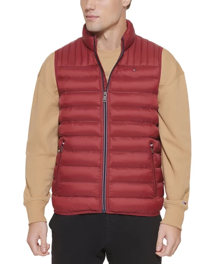 Мужской стеганый жилет tommy hilfiger, красный
