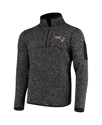 Мужская кофта Antigua Fortune с молнией 1/4 New England Patriots, черная
