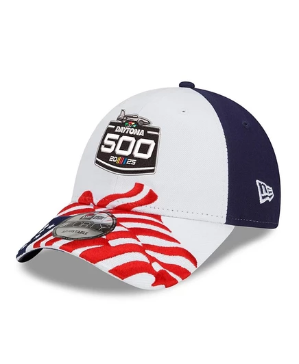 Мужская кепка New Era 9FORTY Daytona 500 регулируемая, бело-синяя