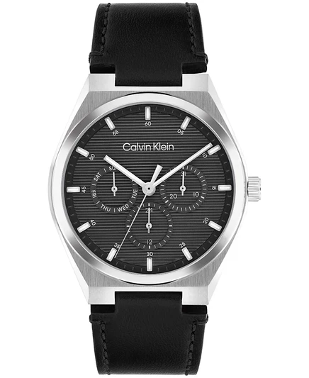 Мужские часы Calvin Klein CK Motion на черном кожаном ремешке 39 мм