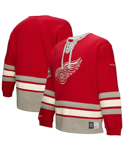 Мужская красная толстовка-пуловер на шнуровке Detroit Red Wings Heritage от Mitchell & Ness red