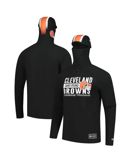 Мужская черная Cleveland Browns толстовка с капюшоном в полоску black