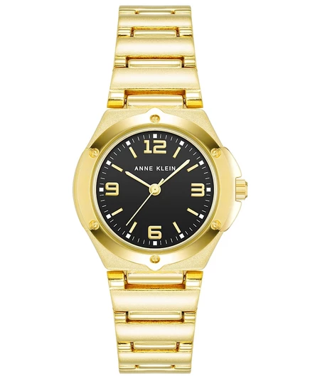 Женские часы Anne Klein Quartz 29 мм, позолоченные, черный