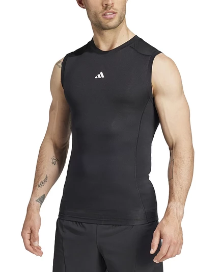 Мужская компрессионная майка adidas techfit без рукавов, черная