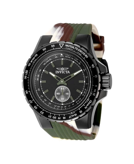 Мужские многофункциональные кварцевые часы Aviator 49320 с черным циферблатом green