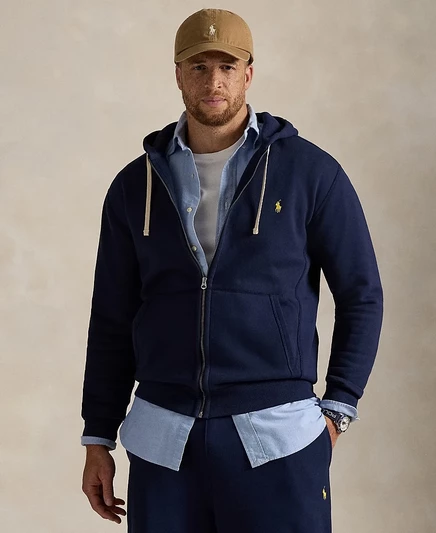 Мужское худи Polo Ralph Lauren Big & Tall на молнии, синее
