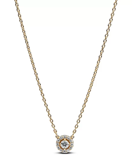 Женское колье Pandora Round Pavé Halo, позолоченное