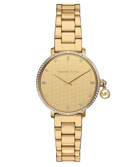 Женские часы Michael Kors Pyper с двумя стрелками золотистого цвета из нержавеющей стали, 32-миллиметровое золото