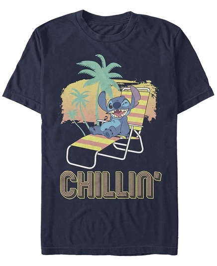 Мужская футболка Fifth Sun с принтом Stitch Chillin, синяя