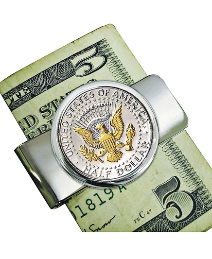 Зажим American Coin Treasures Presidential Seal, серебристый