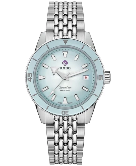 Мужские швейцарские автоматические часы Rado Captain Cook с браслетом из нержавеющей стали Rado 39 мм синего цвета