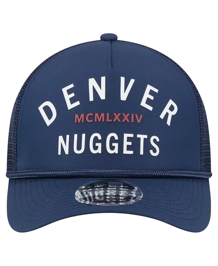 Мужская темно-синяя шляпа дальнобойщика Denver Nuggets New Era в минималистичном стиле с А-образной оправой 940 navy
