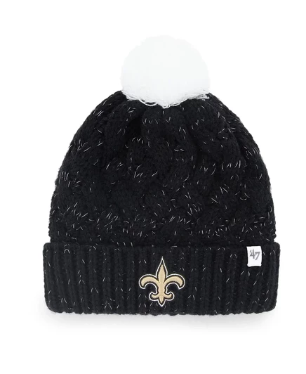 Женская шапка '47 Fiona New Orleans Saints с помпоном, черная