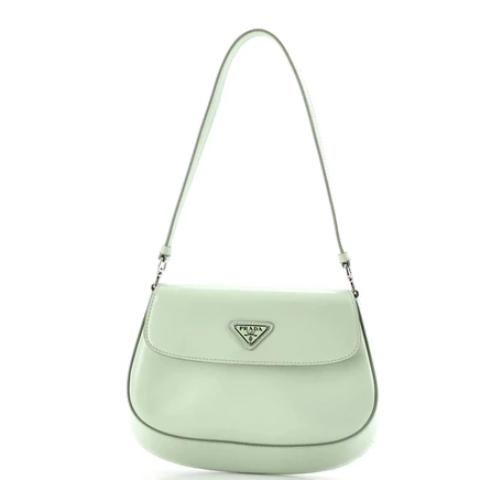 Женская сумка через плечо Pre-Owned Prada Cleo Spazzolato, зеленая