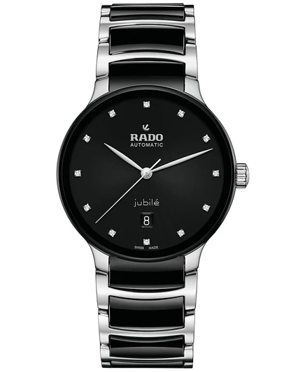 Мужские часы Rado Centrix 40 мм с 12 бриллиантами, черные