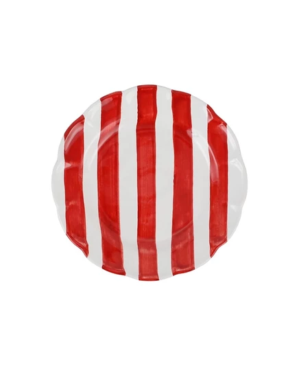 Тарелка Vietri Amalfitana Stripe 20 см, красная