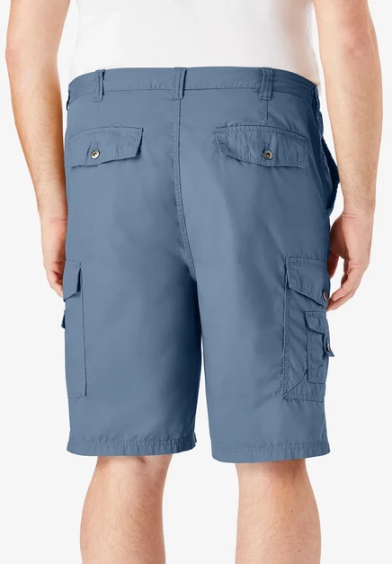 Шорты-карго Canyon с эластичной резинкой по бокам KingSize Big & Tall 10" slate blue