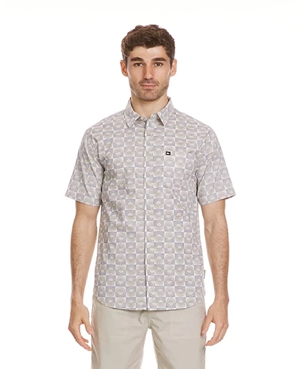 Мужская рубашка Quiksilver Florever с коротким рукавом, серебристая