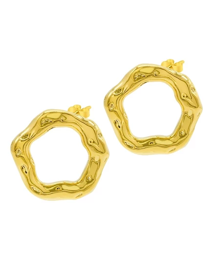 Женские серьги Adornia открытые круги позолота 14K, желтые